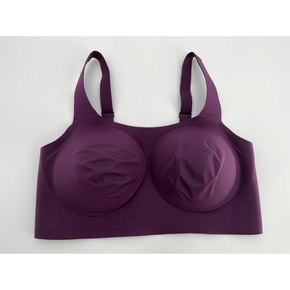 Evelyn Bobbie Structured Scoop Bra Sz L Purple Pull Over Wireless Smoothing